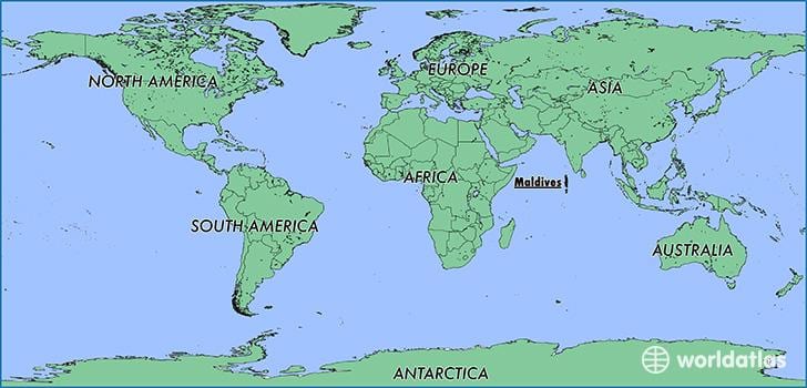 mappa maldive paesi vicini
