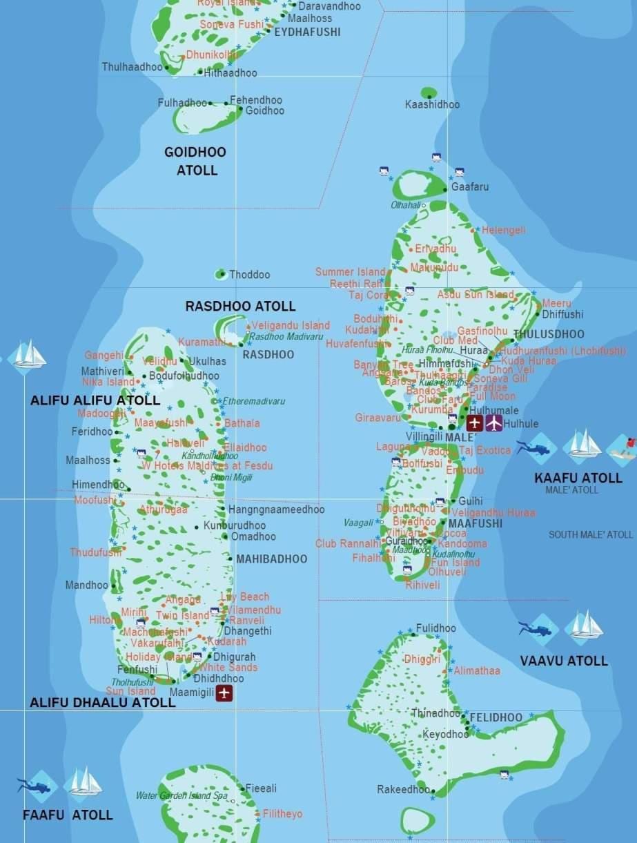 maldive mappa di capitale