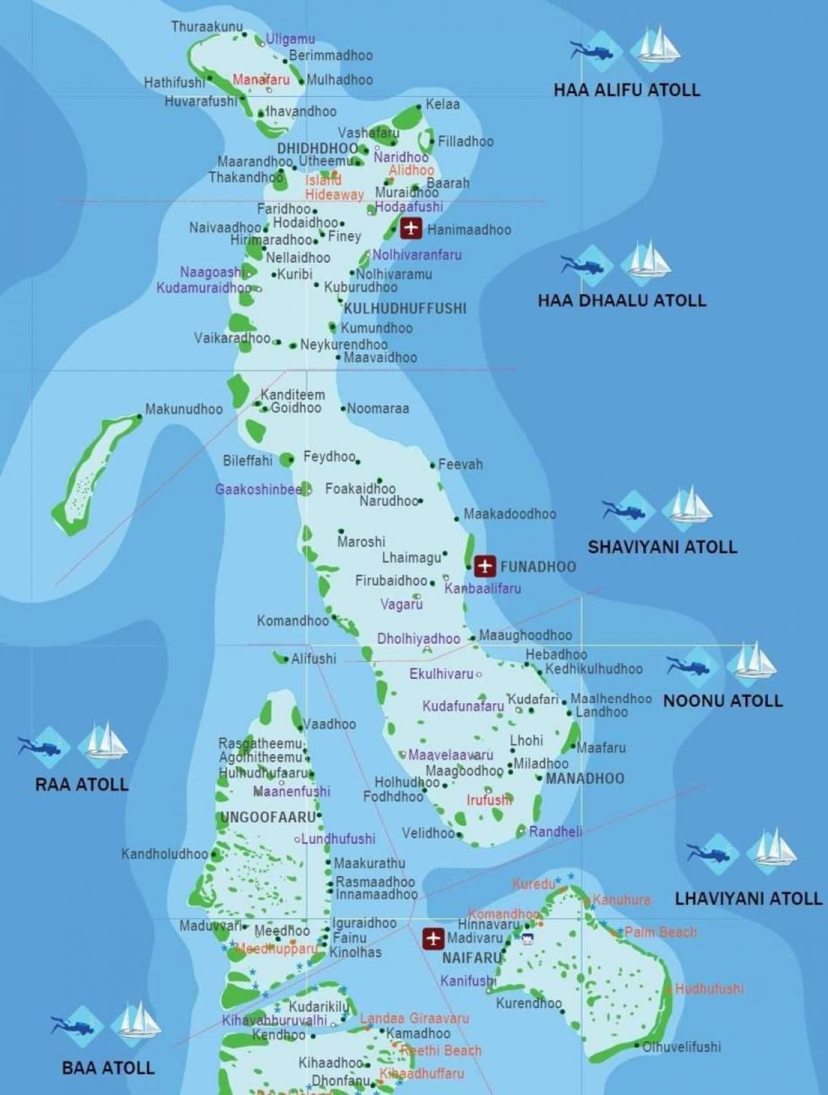 mappa di spiaggia le maldive