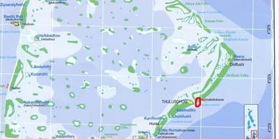 Mappa di north male atoll, maldive
