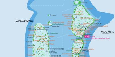 Maldive isola mappa