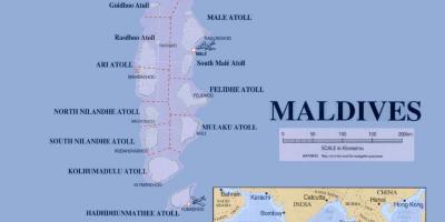 Mappa delle maldive politico
