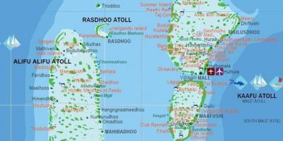 Mappa delle maldive turistiche
