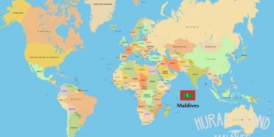 Mappa delle maldive nella mappa del mondo