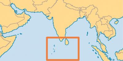 Maldive isola posizione sulla mappa del mondo