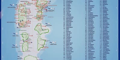 Mappa di isole delle maldive resort